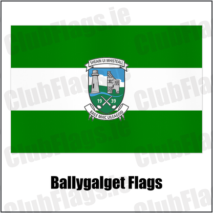 Ballygalget Flags with the club crest and colours, Down GAA - ClubFlags.ie