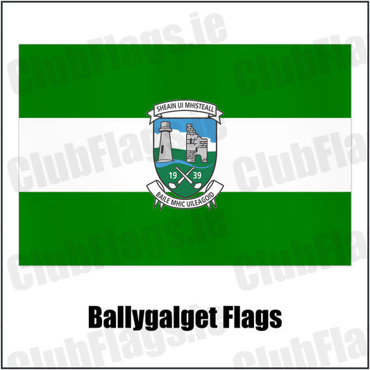 Ballygalget Flags with the club crest and colours, Down GAA - ClubFlags.ie