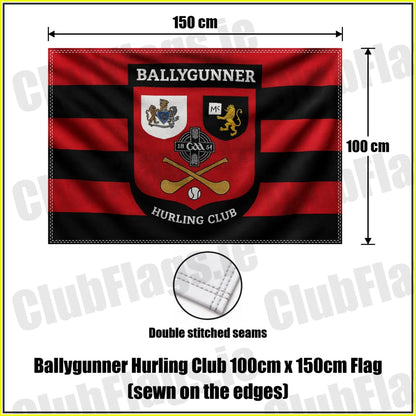 Ballygunner Hurling Club 100cm x 150cm Flag (sewn on the edges) - ClubFlags.ie
