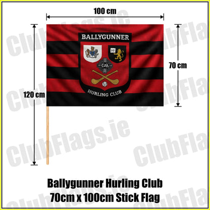 Ballygunner Hurling Club 70cm x 100cm Stick Flag - ClubFlags.ie