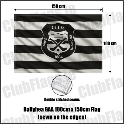 Ballyhea GAA 100cm x 150cm Flag (sewn on the edges) - ClubFlags.ie