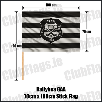 Ballyhea GAA 70cm x 100cm Stick Flag - ClubFlags.ie