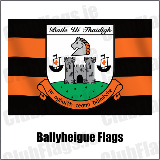 Ballyheigue Flags with the verified club crest and colours, Kerry GAA - ClubFlags.ie
