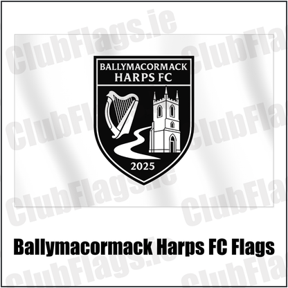 Ballymacormack Harps FC Flags with the club crest and colours, Longford Football - ClubFlags.ie