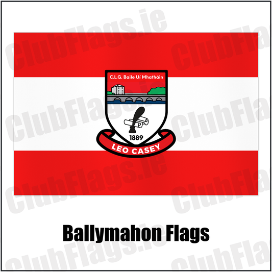 Ballymahon Flags with the club crest and colours, Longford GAA - ClubFlags.ie