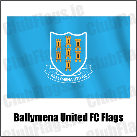 Ballymena United FC Flags with the club crest and colours, Antrim Football - ClubFlags.ie