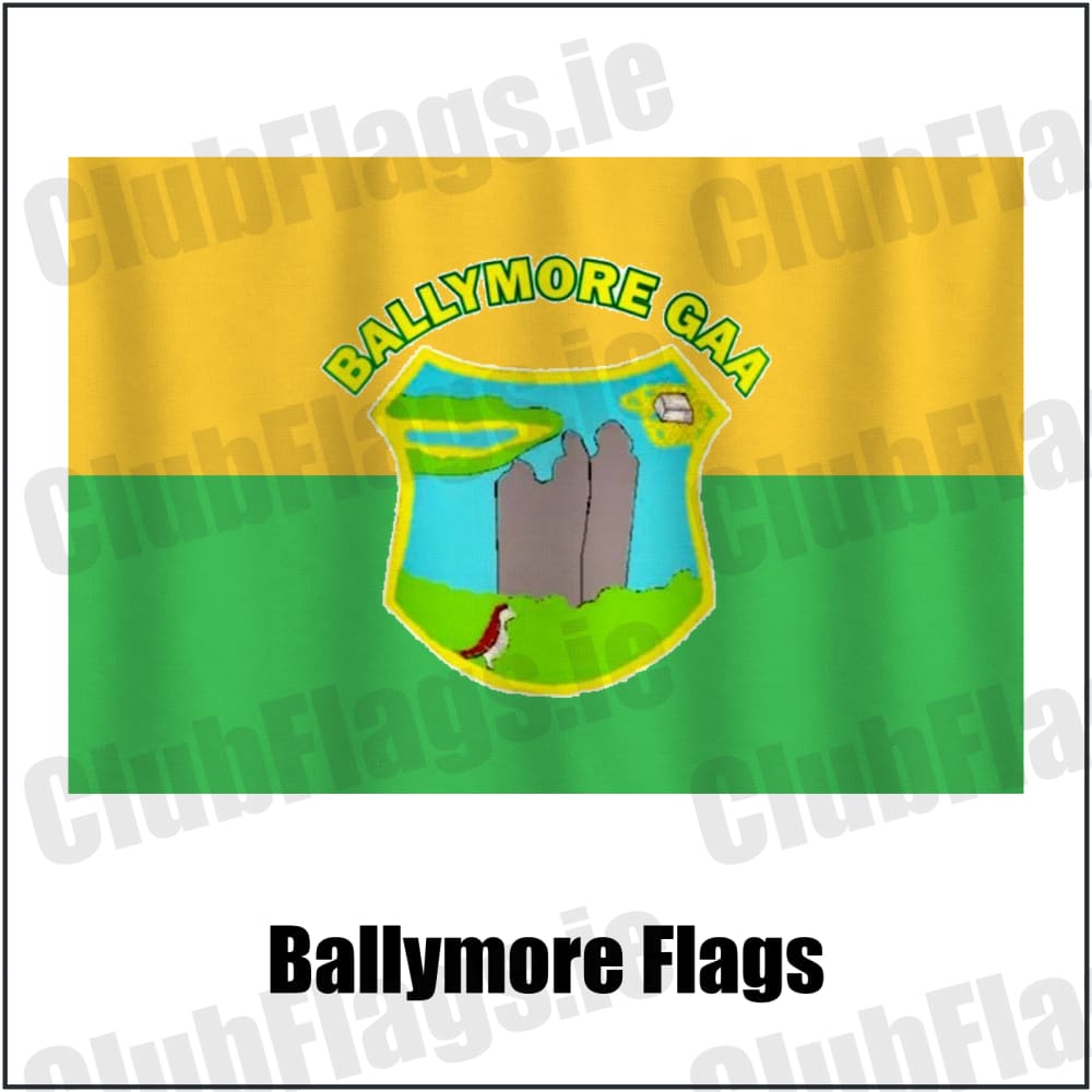 Ballymore Flags in green and gold, featuring the club crest on realistic fabric with gentle vertical folds; County Westmeath GAA. ClubFlags.ie.