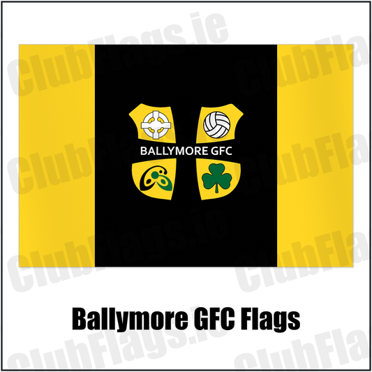 Ballymore GFC Flags with the club crest and colours, Longford GAA - ClubFlags.ie