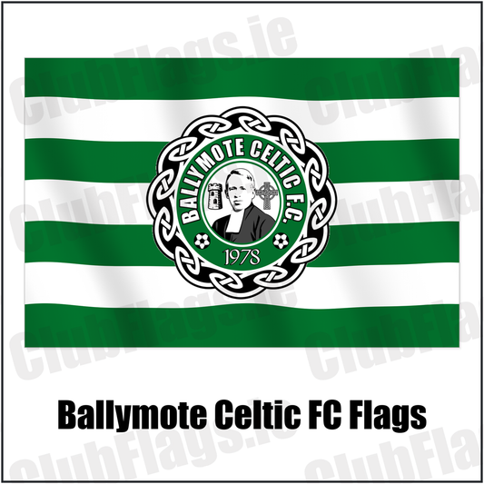 Ballymote Celtic FC Flags with the club crest and colours, Sligo Football - ClubFlags.ie