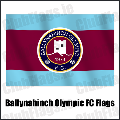 Ballynahinch Olympic FC Flags with the club crest and colours, Down Football - ClubFlags.ie