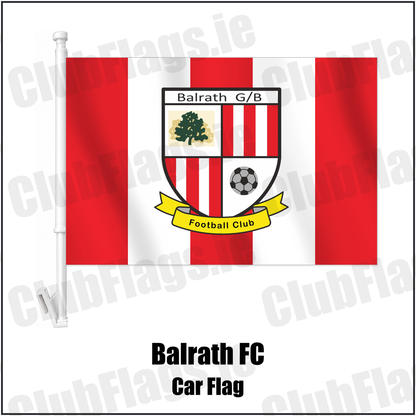 Balrath FC Car Flag with the club crest and colours, Meath Football - ClubFlags.ie
