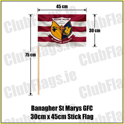 Banagher St Marys GFC 30cm x 45cm Stick Flag - ClubFlags.ie