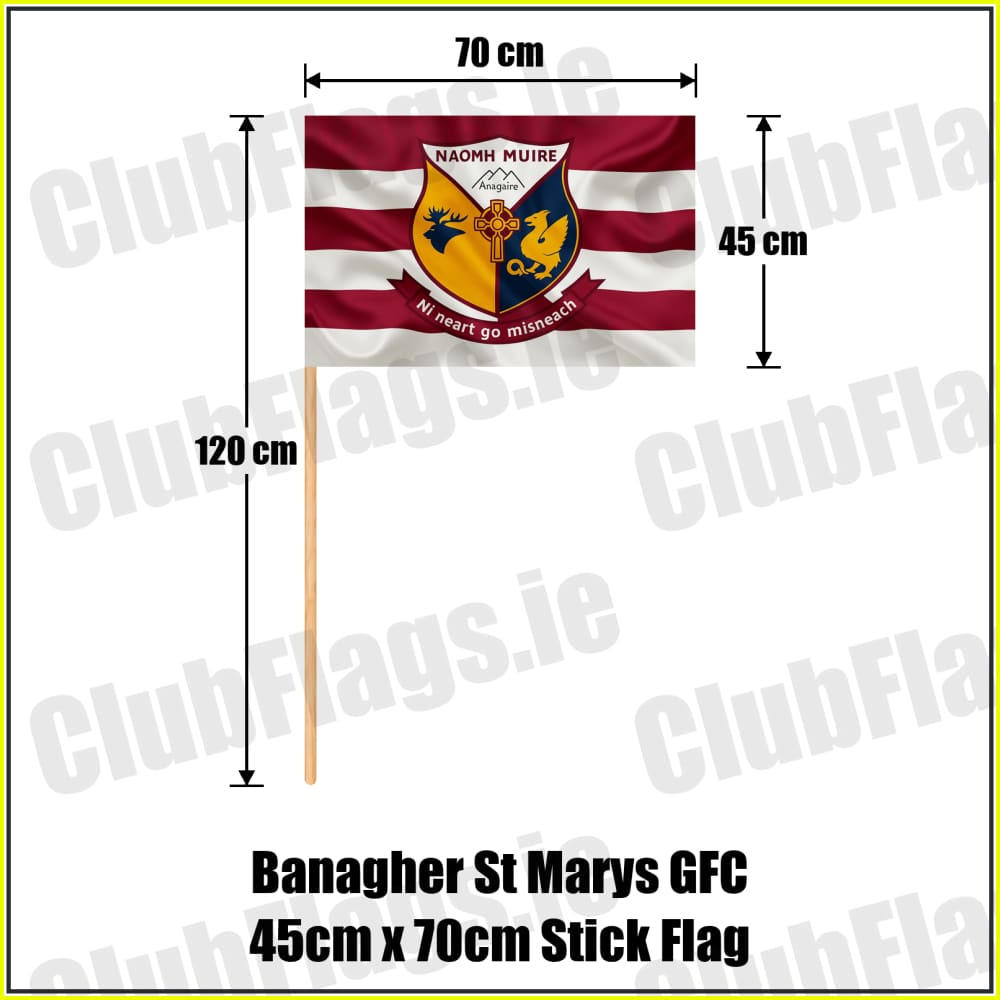 Banagher St Marys GFC 45cm x 70cm Stick Flag - ClubFlags.ie