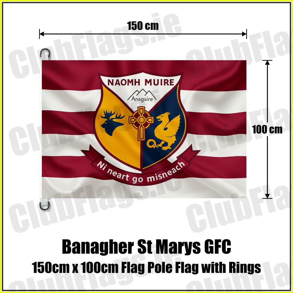 Banagher St Marys GFC 150cm x 100cm Flag Pole Flag with Rings - ClubFlags.ie