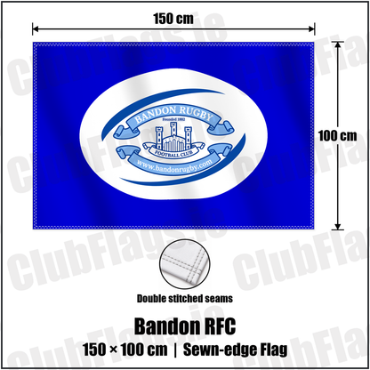Bandon RFC 100cm x 150cm Flag (sewn on the edges) with the club crest and colours, Cork Rugby - ClubFlags.ie