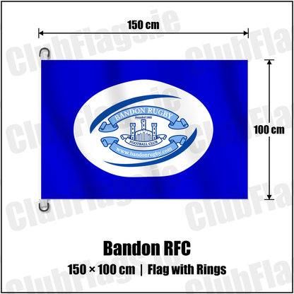 Bandon RFC 150cm x 100cm Flag Pole Flag with Rings with the club crest and colours, Cork Rugby - ClubFlags.ie