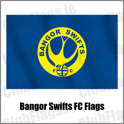 Bangor Swifts FC Flags with the club crest and colours, Down Football - ClubFlags.ie
