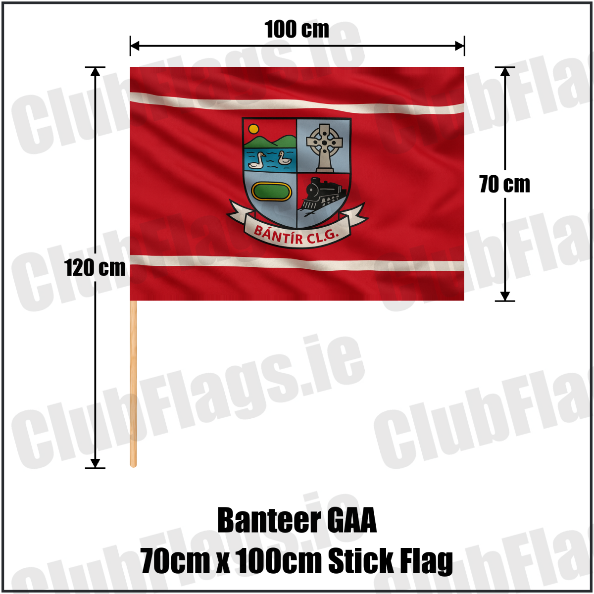 Banteer GAA 70cm x 100cm Stick Flag - ClubFlags.ie