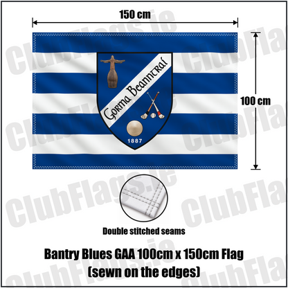 Bantry Blues GAA 100cm x 150cm Flag (sewn on the edges) - ClubFlags.ie