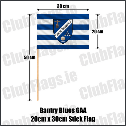 Bantry Blues GAA 20cm x 30cm Stick Flag - ClubFlags.ie