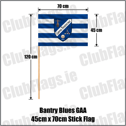 Bantry Blues GAA 45cm x 70cm Stick Flag - ClubFlags.ie