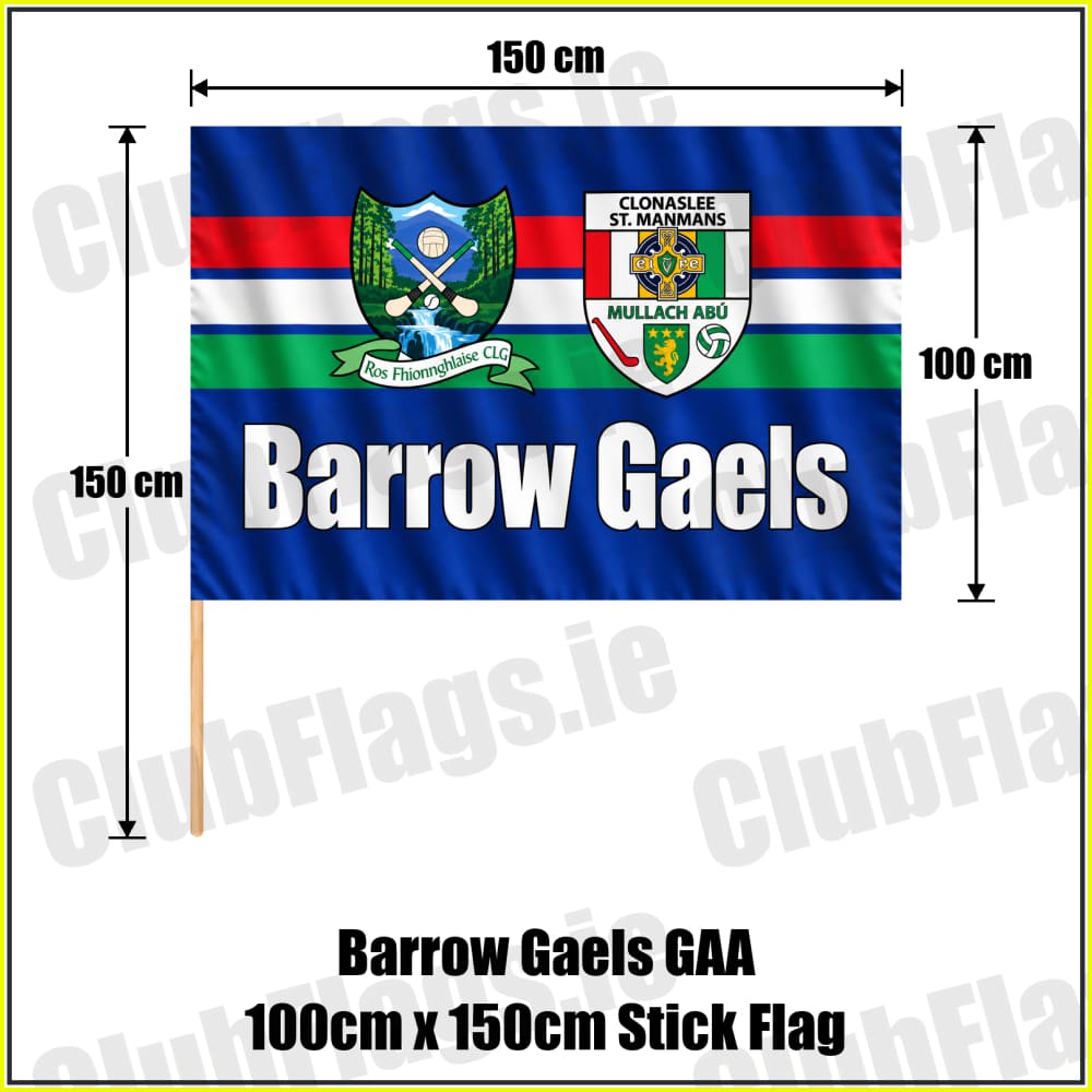 Barrow Gaels GAA 100cm x 150cm Stick Flag - ClubFlags.ie