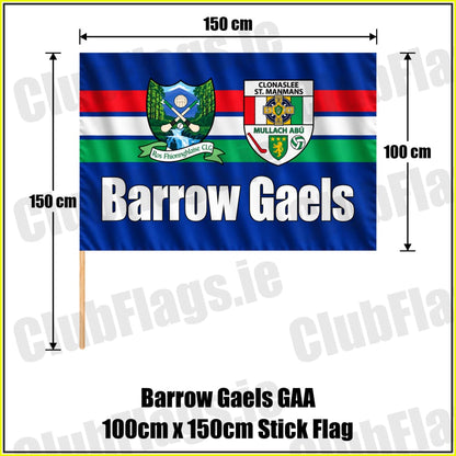 Barrow Gaels GAA 100cm x 150cm Stick Flag - ClubFlags.ie