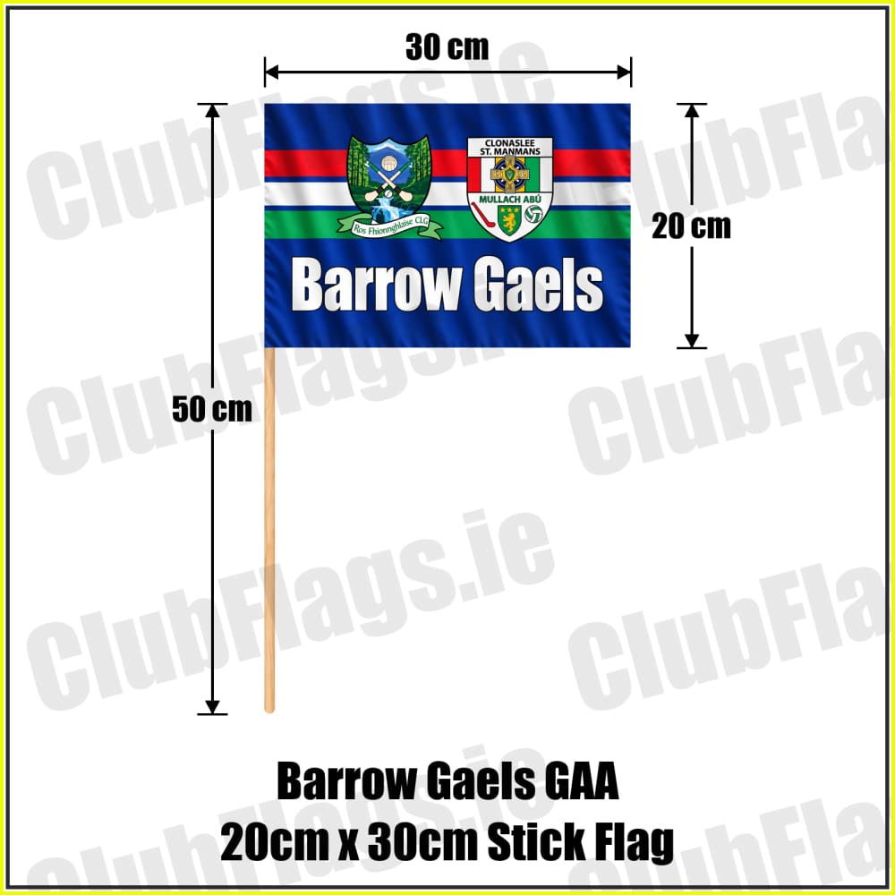 Barrow Gaels GAA 20cm x 30cm Stick Flag - ClubFlags.ie