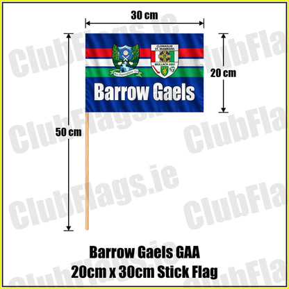 Barrow Gaels GAA 20cm x 30cm Stick Flag - ClubFlags.ie