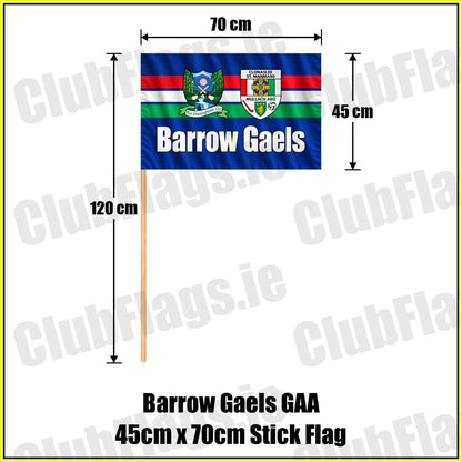 Barrow Gaels GAA 45cm x 70cm Stick Flag - ClubFlags.ie