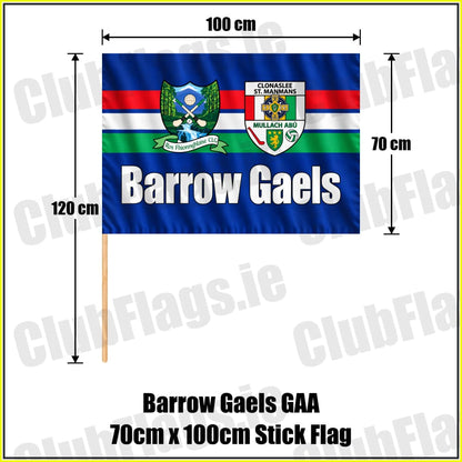 Barrow Gaels GAA 70cm x 100cm Stick Flag - ClubFlags.ie