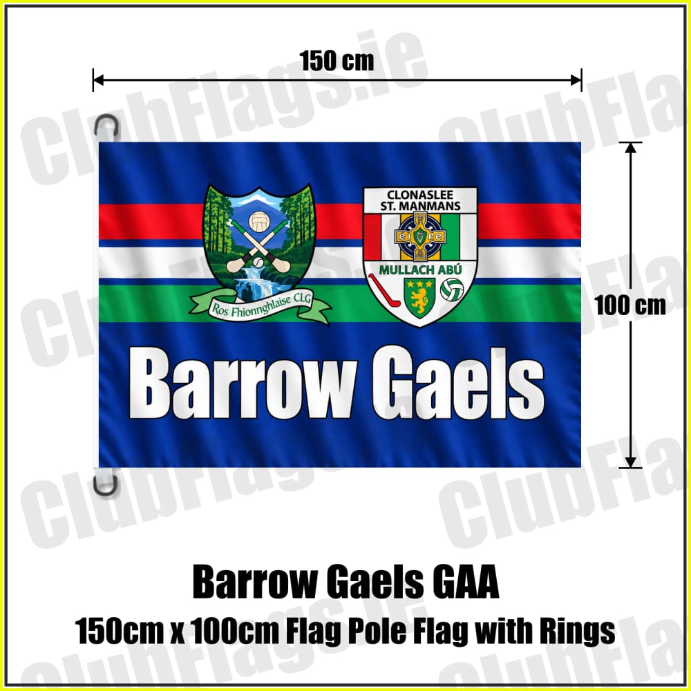 Barrow Gaels GAA 150cm x 100cm Flag Pole Flag with Rings - ClubFlags.ie