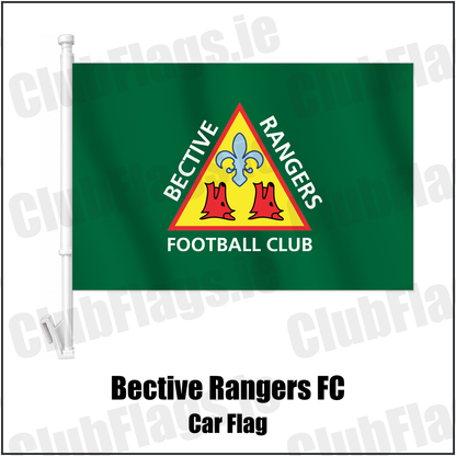 Bective Rangers FC Car Flag with the club crest and colours, Dublin Rugby - ClubFlags.ie