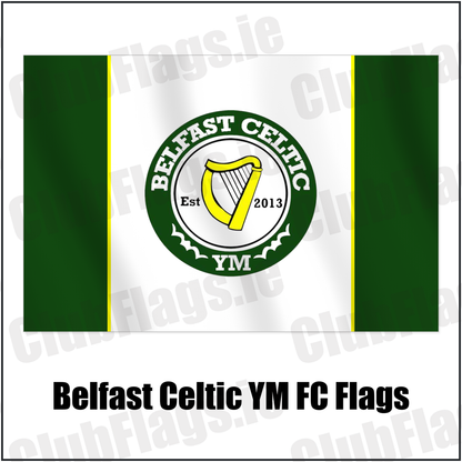Belfast Celtic YM FC Flags with the club crest and colours, Antrim Football - ClubFlags.ie