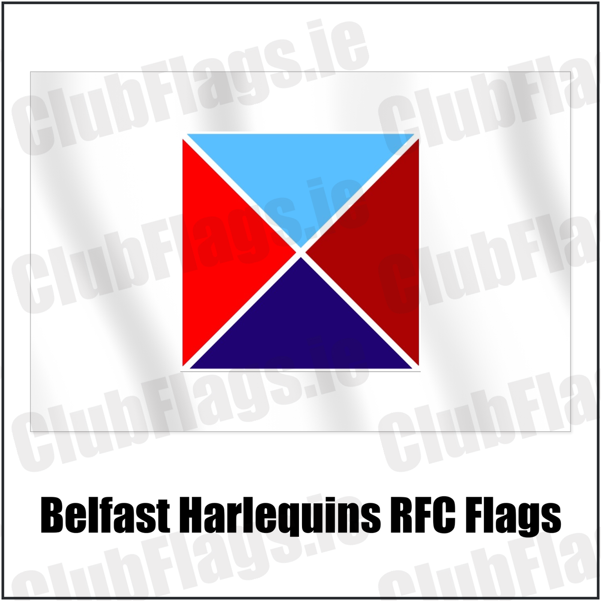 Belfast Harlequins RFC Flags with the club crest and colours, Antrim Rugby - ClubFlags.ie