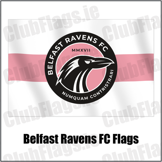 Belfast Ravens FC Flags with the club crest and colours, Down Football - ClubFlags.ie