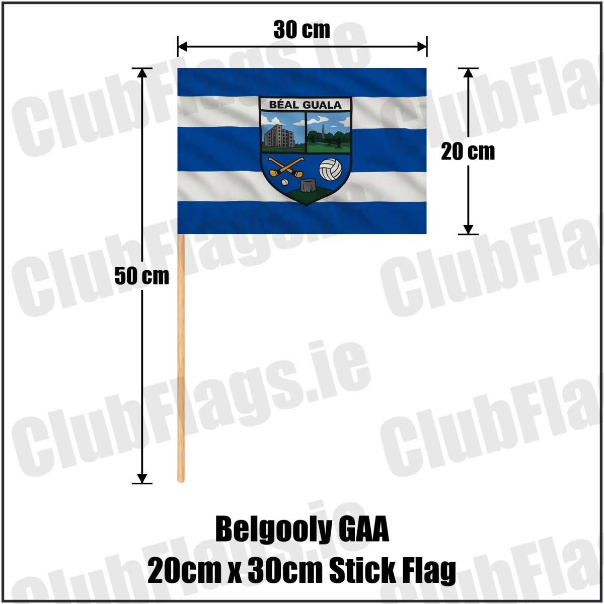 Belgooly GAA 20cm x 30cm Stick Flag - ClubFlags.ie