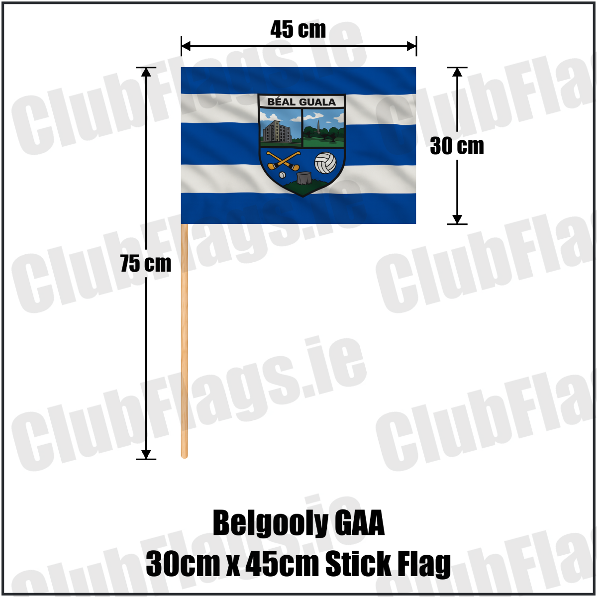 Belgooly GAA 30cm x 45cm Stick Flag - ClubFlags.ie