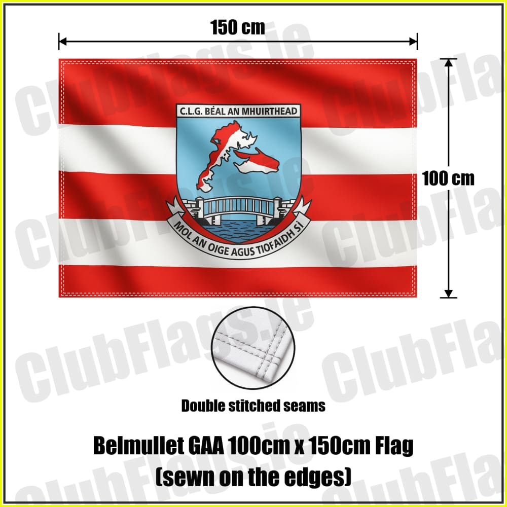 Belmullet GAA 100cm x 150cm Flag (sewn on the edges) - ClubFlags.ie