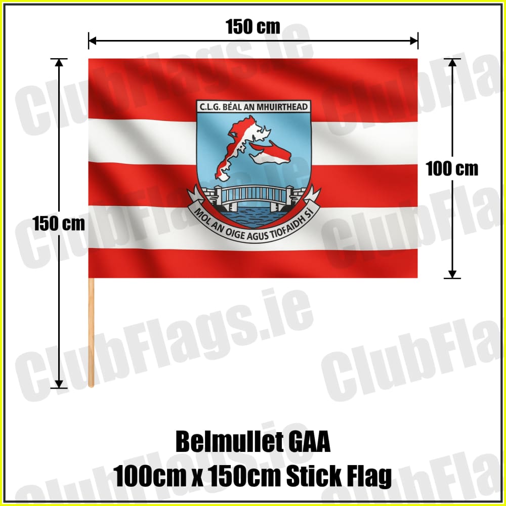 Belmullet GAA 100cm x 150cm Stick Flag - ClubFlags.ie