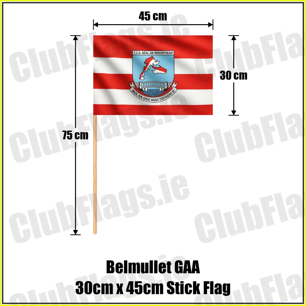 Belmullet GAA 30cm x 45cm Stick Flag - ClubFlags.ie