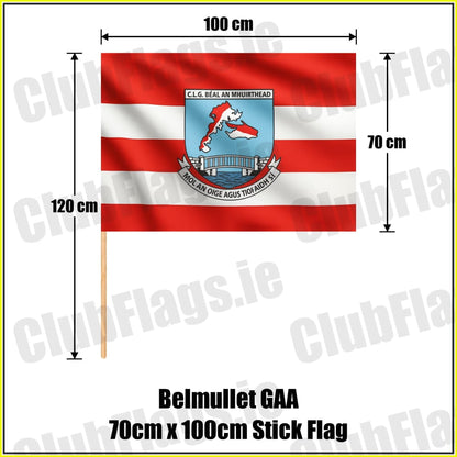 Belmullet GAA 70cm x 100cm Stick Flag - ClubFlags.ie