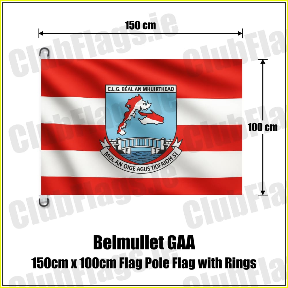 Belmullet GAA 150cm x 100cm Flag Pole Flag with Rings - ClubFlags.ie