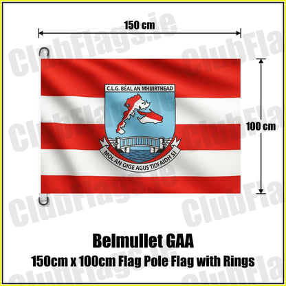 Belmullet GAA 150cm x 100cm Flag Pole Flag with Rings - ClubFlags.ie