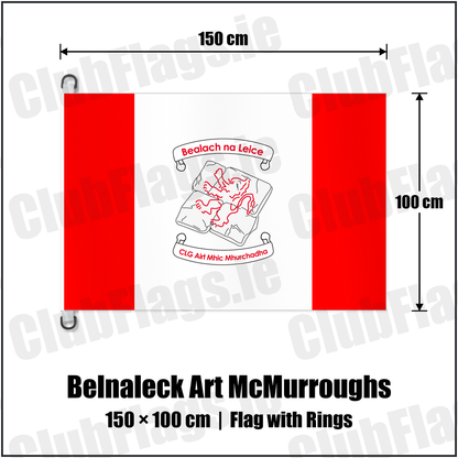Belnaleck Art McMurroughs 150cm x 100cm Flag Pole Flag with Rings with the club crest and colours, Fermanagh GAA - ClubFlags.ie