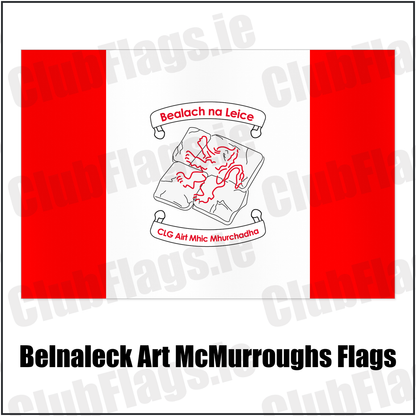 Belnaleck Art McMurroughs Flags with the club crest and colours, Fermanagh GAA - ClubFlags.ie