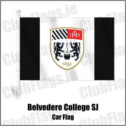 Belvedere College SJ Car Flag with the club crest and colours, Dublin Rugby - ClubFlags.ie