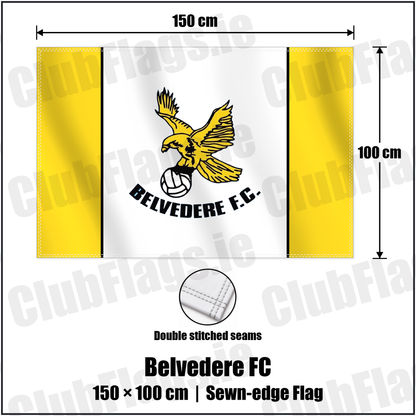 Belvedere FC 100cm x 150cm Flag (sewn on the edges) with the club crest and colours, Dublin Football - ClubFlags.ie
