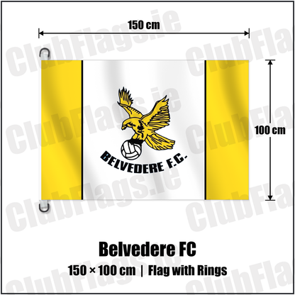 Belvedere FC 150cm x 100cm Flag Pole Flag with Rings with the club crest and colours, Dublin Football - ClubFlags.ie