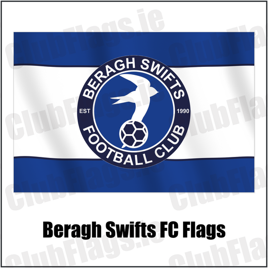 Beragh Swifts FC Flags with the club crest and colours, Tyrone Football - ClubFlags.ie